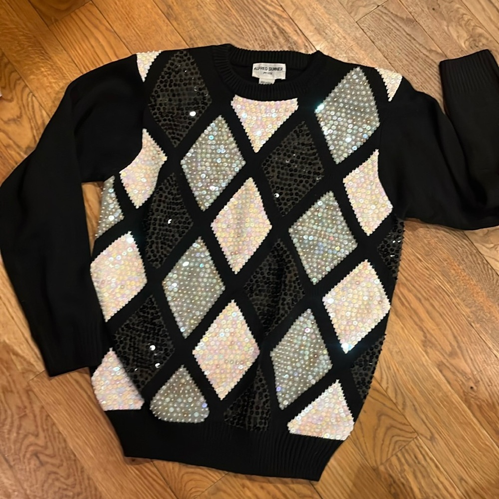Vintage Alfred Dunner petite sequin beaded sweater petite